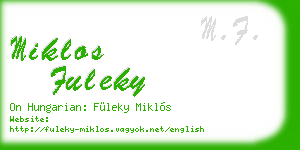 miklos fuleky business card