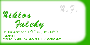 miklos fuleky business card